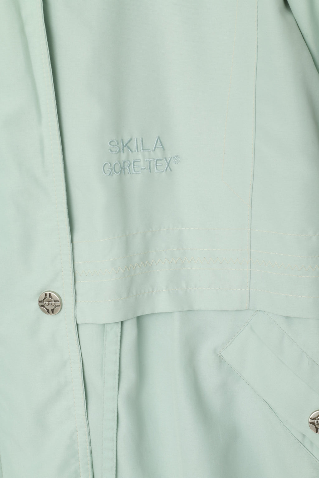 Skila Femmes 12 M Veste Menthe Gore-Tex Fermeture Éclair Complète À Capuche Vintage Oversize Parka
