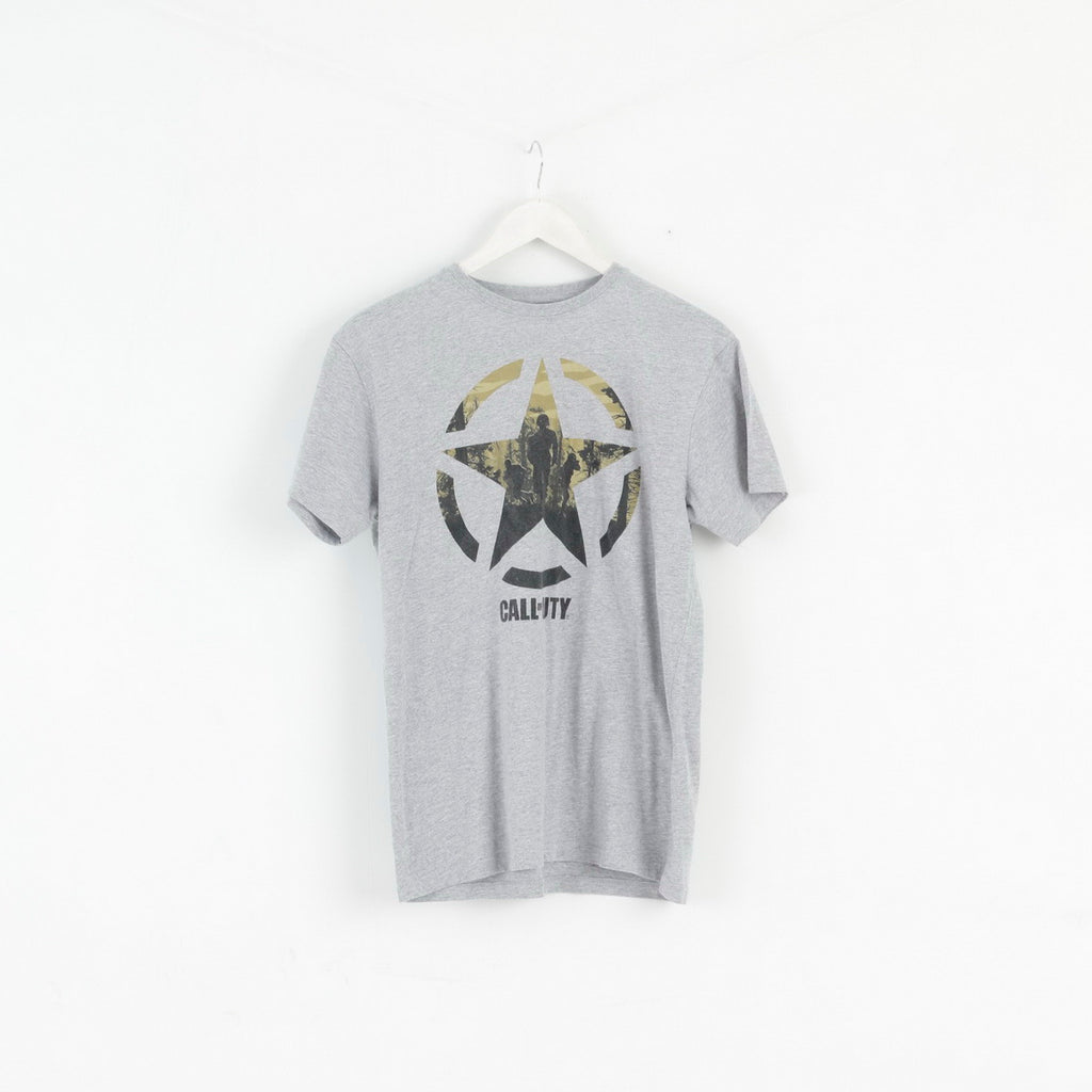 Primark Mens S T- Shirt Grey Cotton Call Of Duty Graphic Basic Top