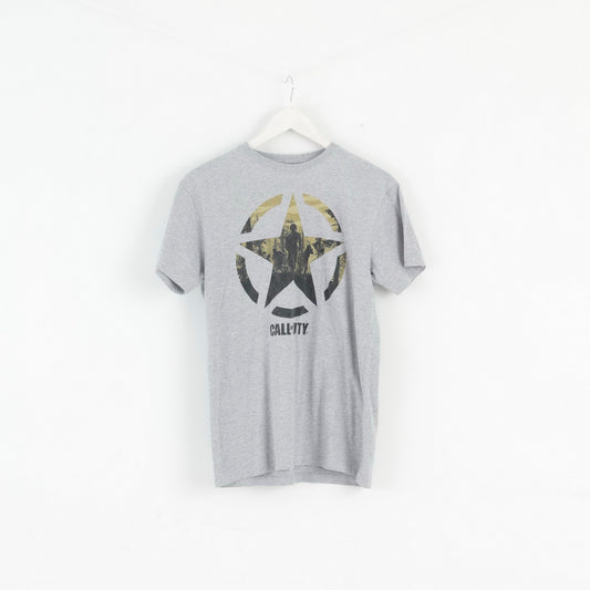 Primark Mens S T- Shirt Grey Cotton Call Of Duty Graphic Basic Top