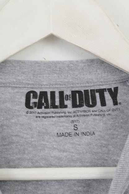 Primark Hommes S T-shirt Gris Coton Call Of Duty Graphic Basic Top