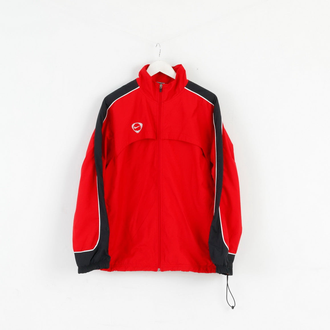 Nike Hommes L Veste Rouge Active Fermeture Éclair Complète Nylon Sportswear Haut De Football