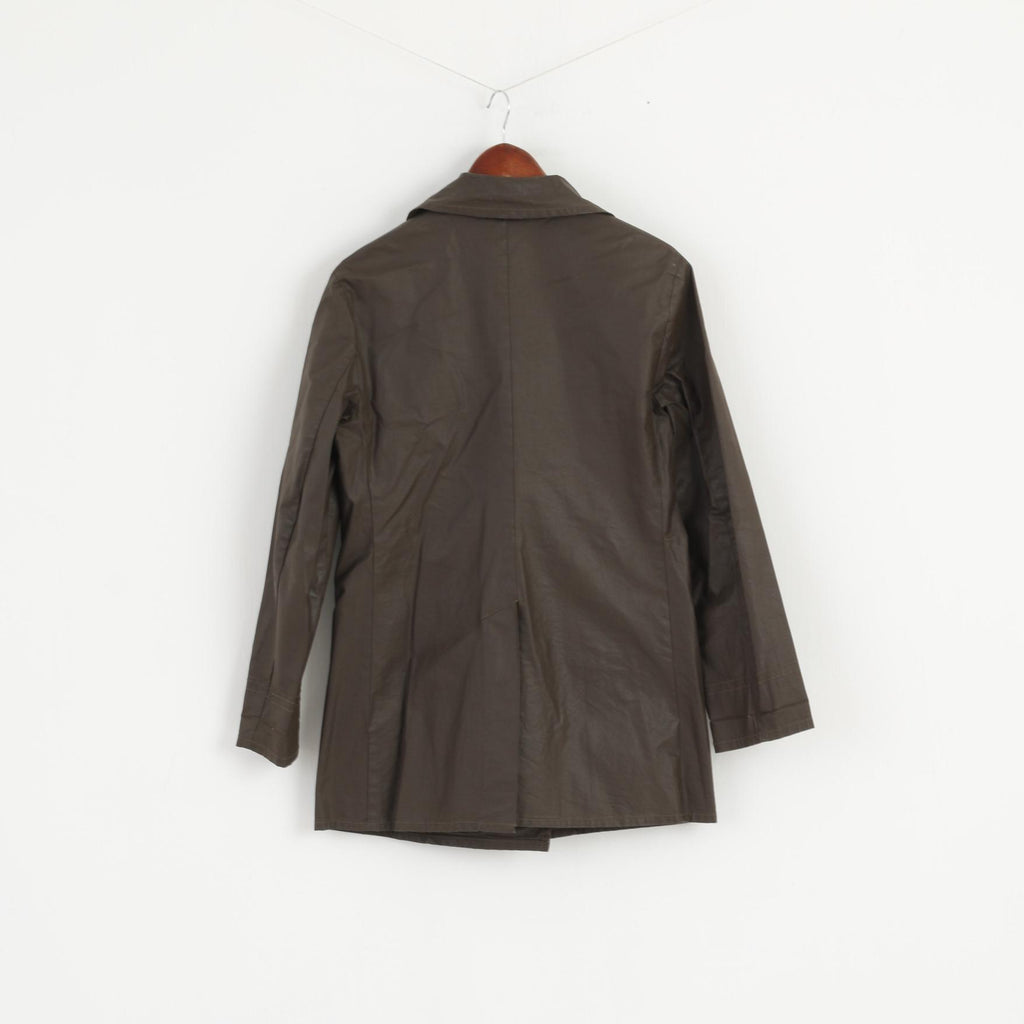 United Colors Of Benetton Women S Jacket Brown Cotton Trench Double Breasted Top