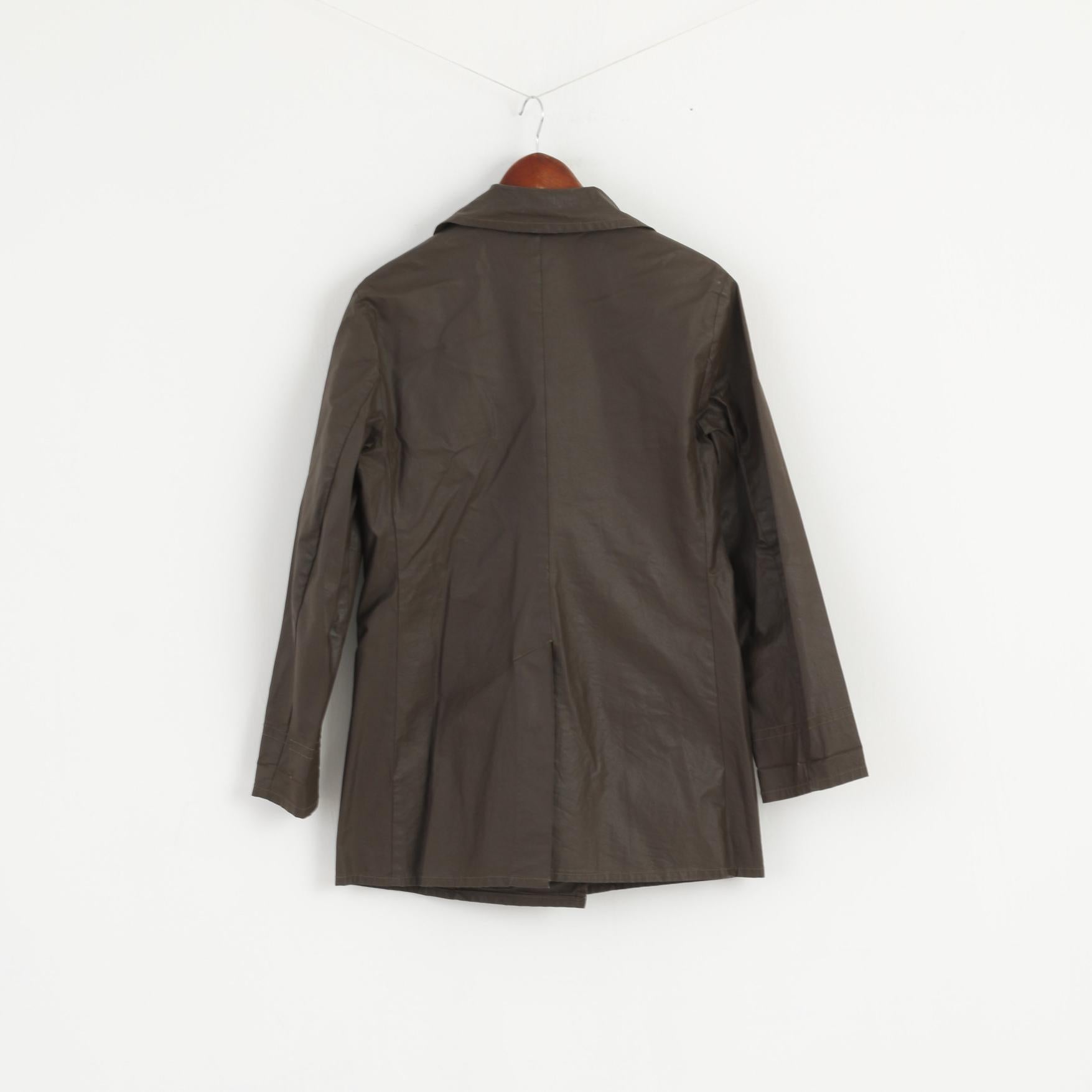 United Colors Of Benetton Women S Jacket Brown Cotton Trench Double Breasted Top