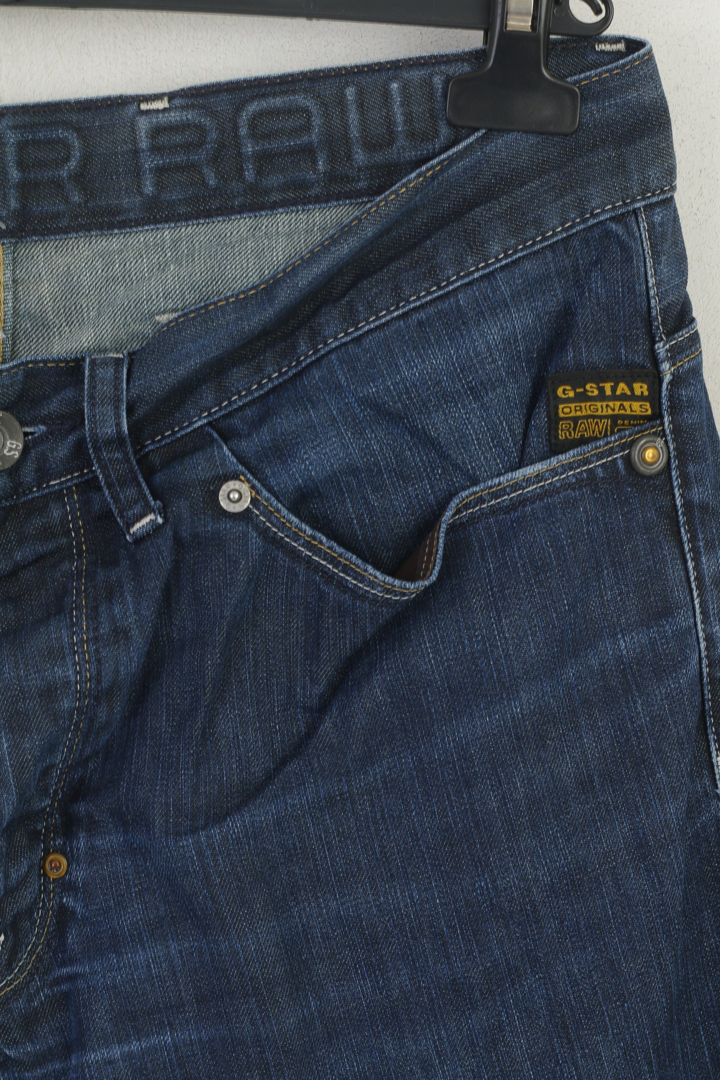 G-Star Raw Men 34 Trousers Denim Jeans Navy Cotton Coder Straight Pants