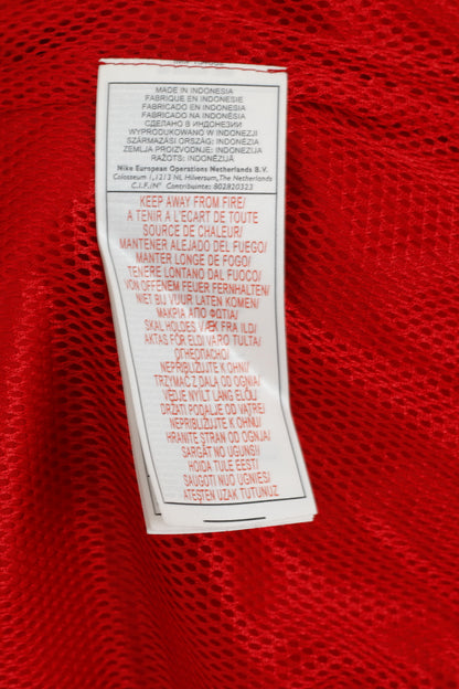 Giacca da uomo Nike L rossa Active con cerniera intera in nylon sportivo da calcio