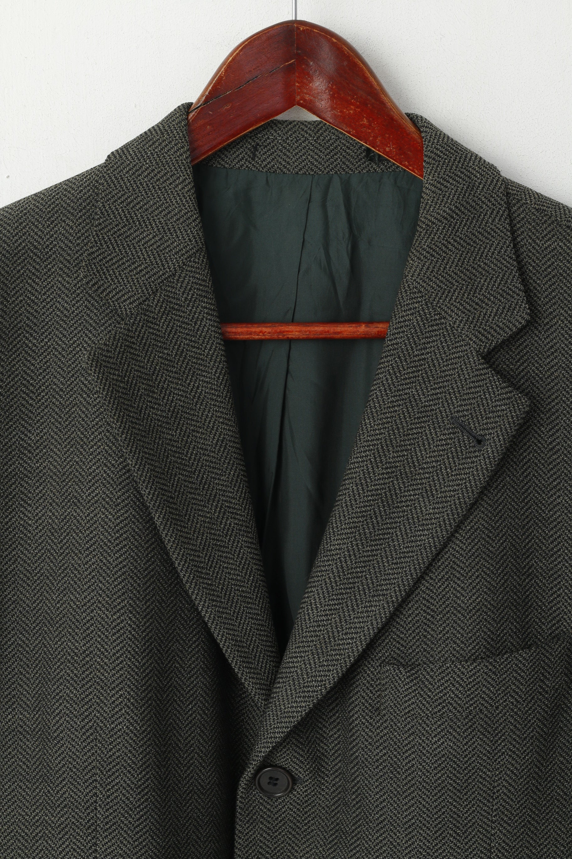 Hugo Boss Men 40 50 Blazer Grey Green Wool Super 100 HERR Single Breasted Jacket