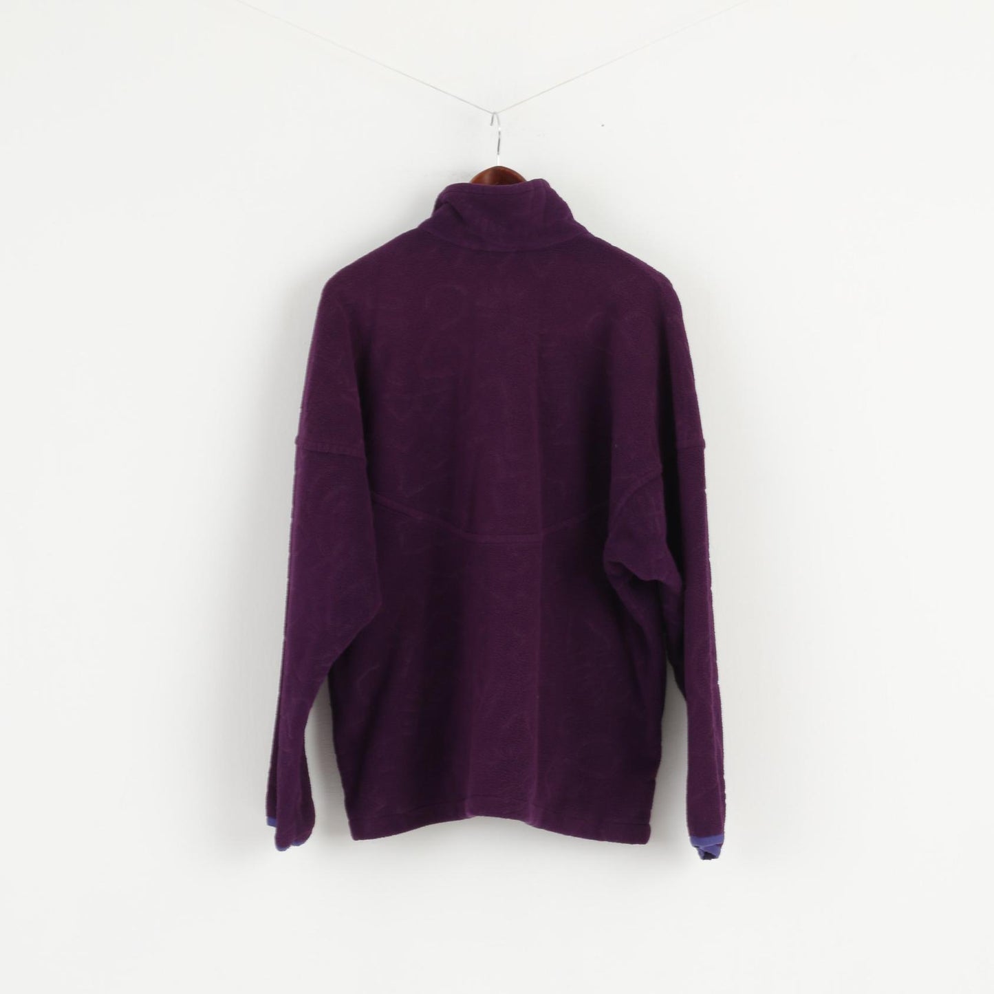 Berghaus Mens L Fleece Top Purple Full Zipper Vintage 90s Outdoor Sweatshirt
