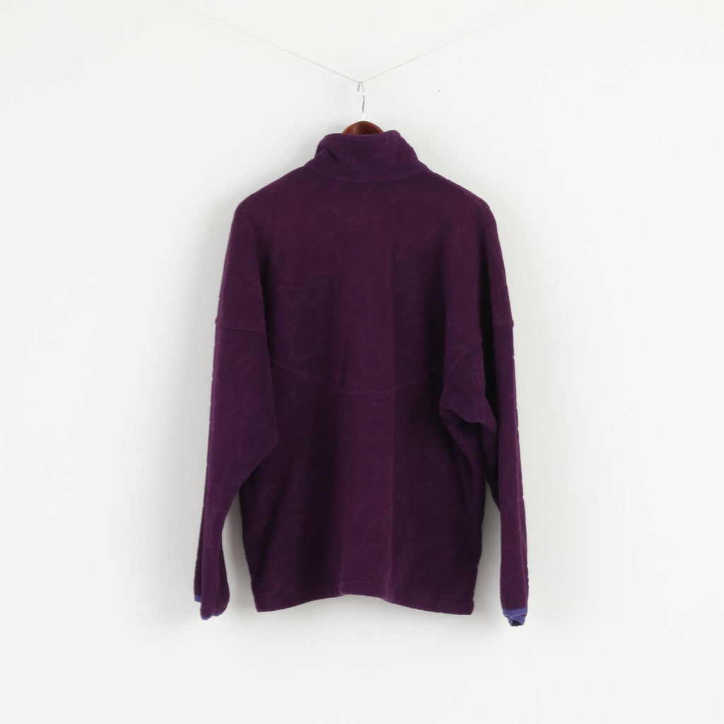 Berghaus Mens L Fleece Top Violet Full Zipper Vintage 90s Outdoor Sweatshirt