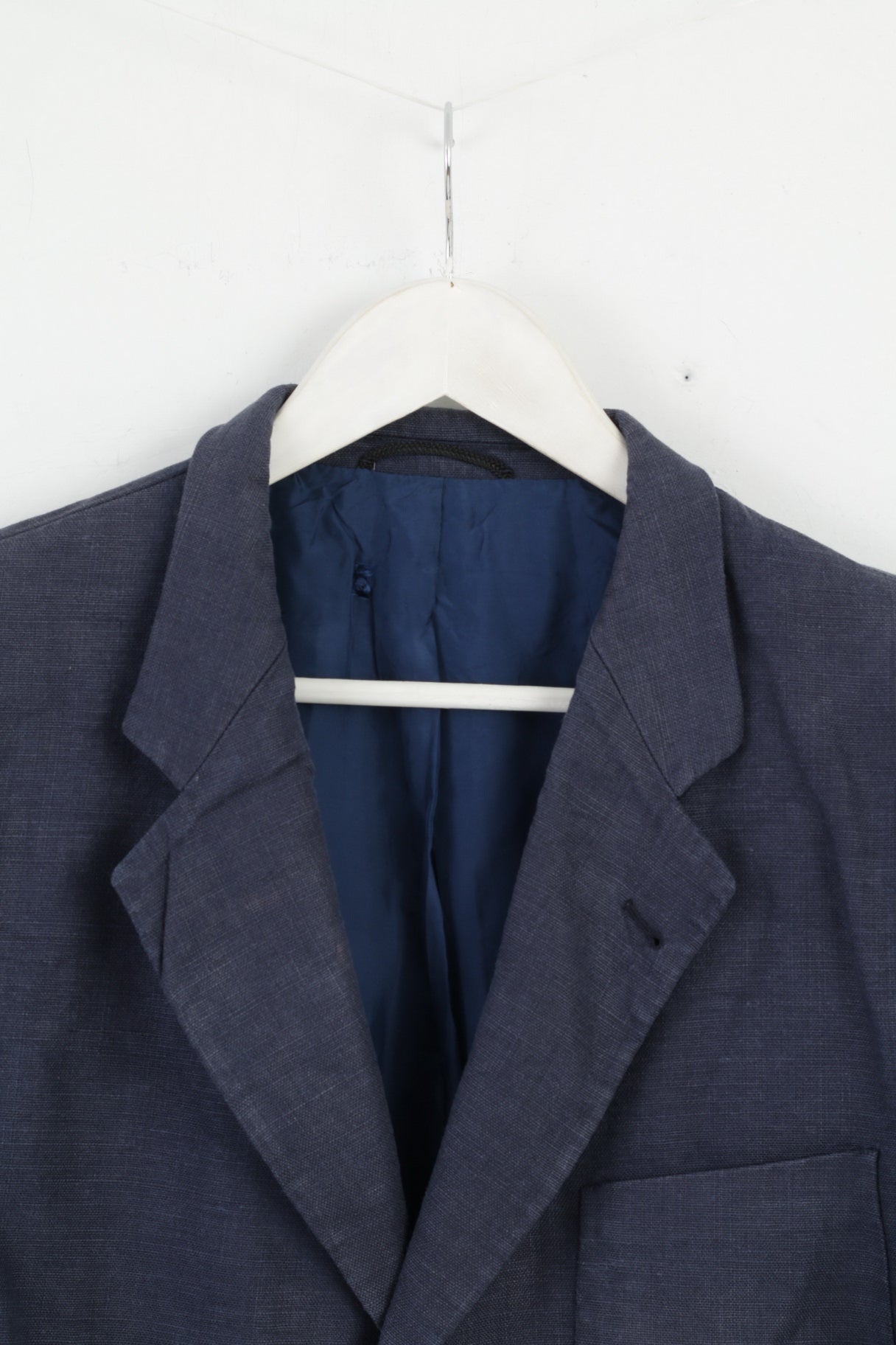 Atelier Torino By Konen Munchen Mens 54 Blazer Navy Vintage 100% Linen Robert Old Jacket