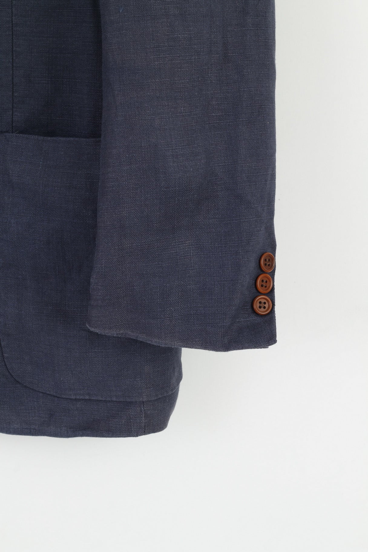 Atelier Torino By Konen Munchen Mens 54 Blazer Navy Vintage 100% Linen Robert Old Jacket