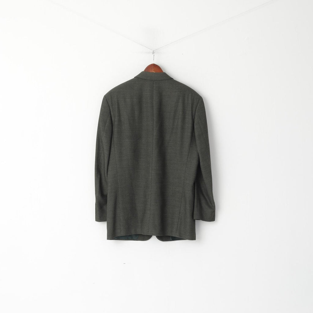 Hugo Boss Men 40 50 Blazer Grey Green Wool Super 100 HERR Single Breasted Jacket