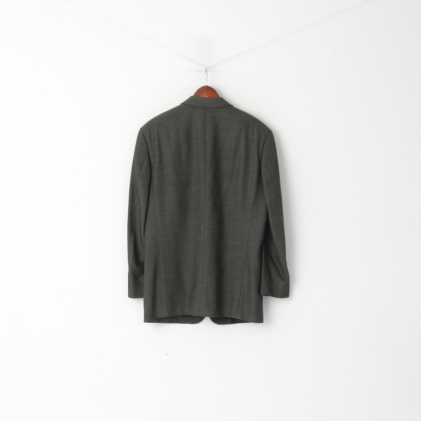 Hugo Boss Men 40 50 Blazer Grey Green Wool Super 100 HERR Single Breasted Jacket