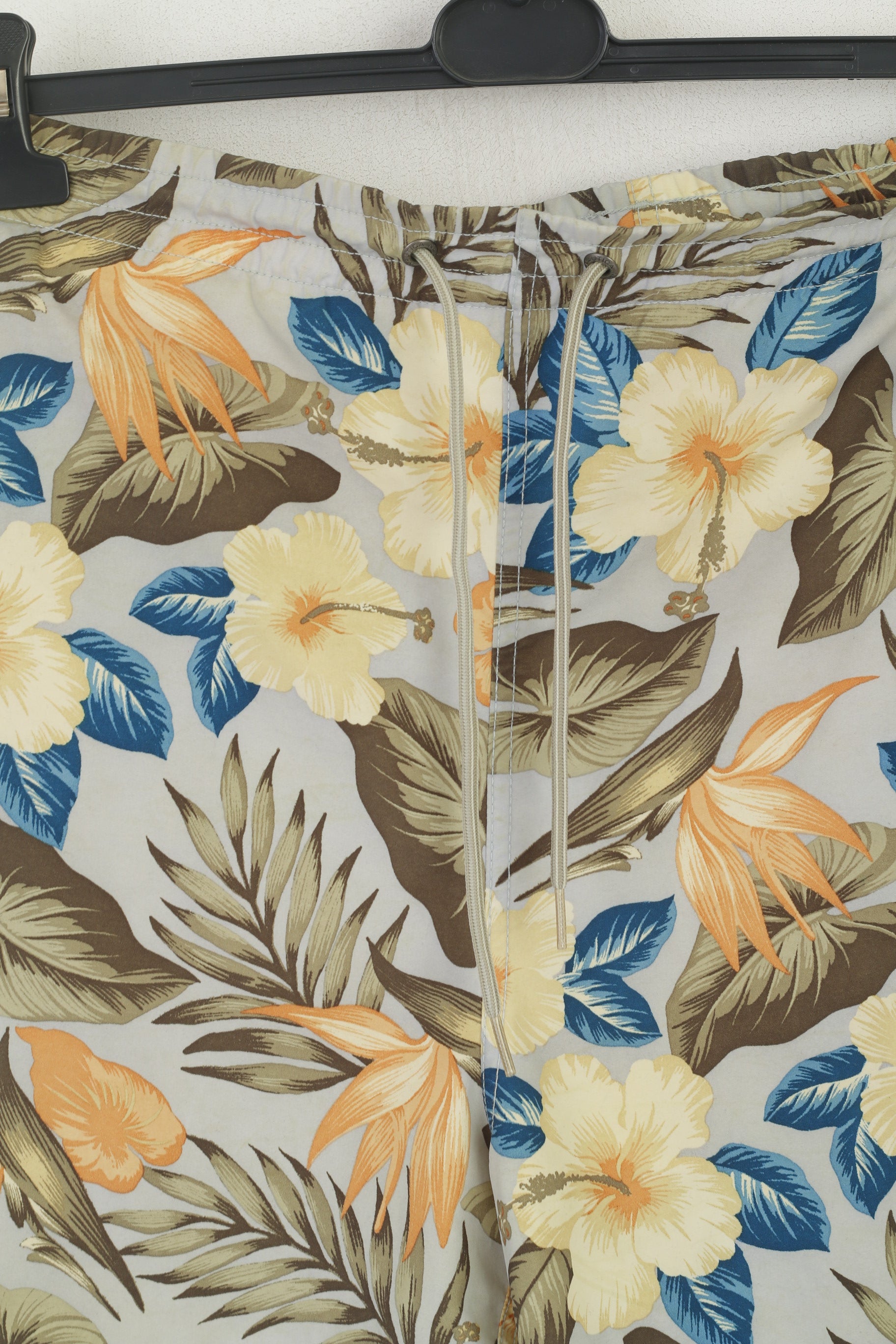 Nautica Hommes XL (XXXL) Short Bleu Hawaï Tropical Imprimé Fleurs Été Plage