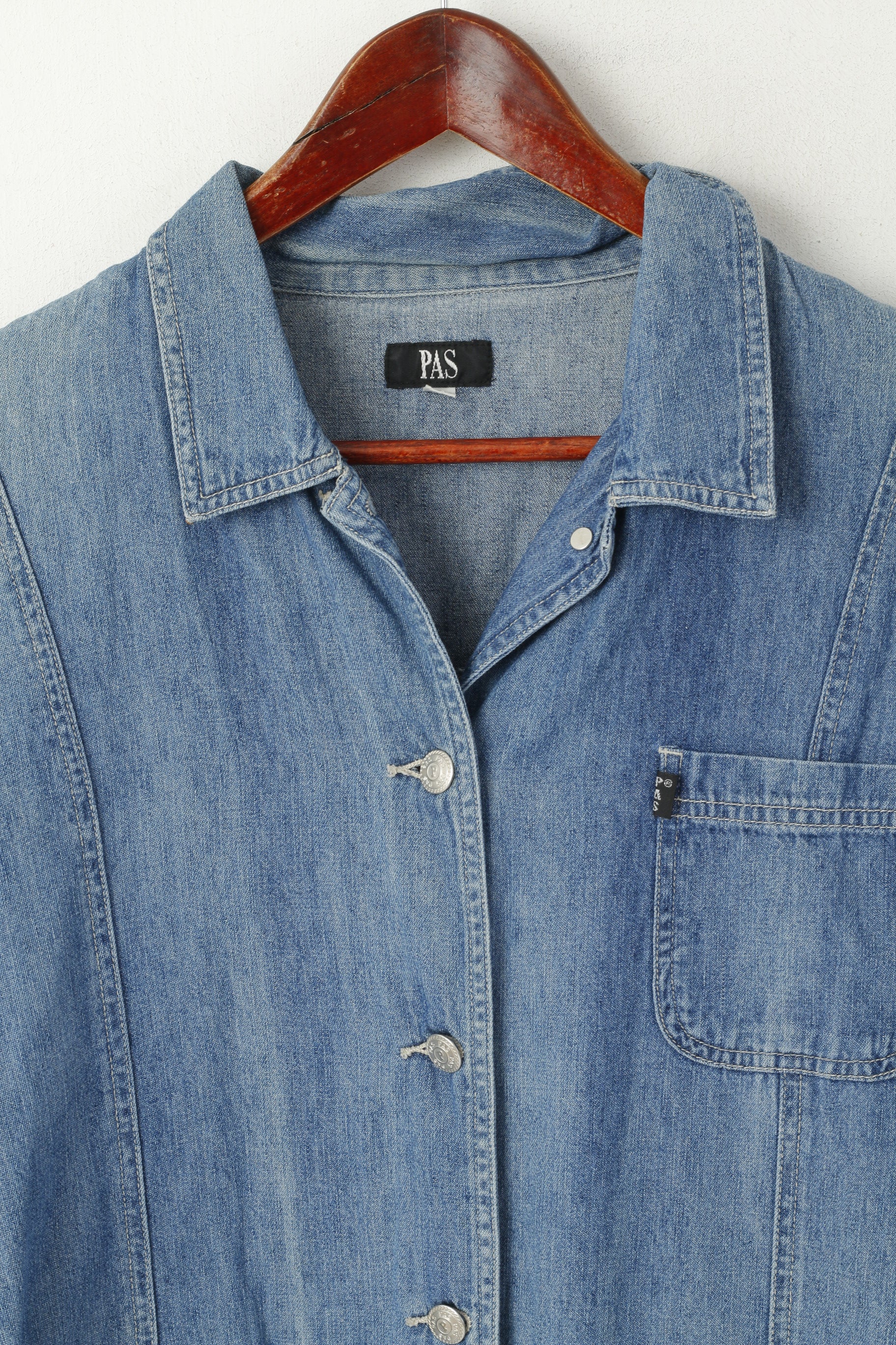 PAS Donna M Blazer in denim Jeans blu Giacca in cotone vintage denim