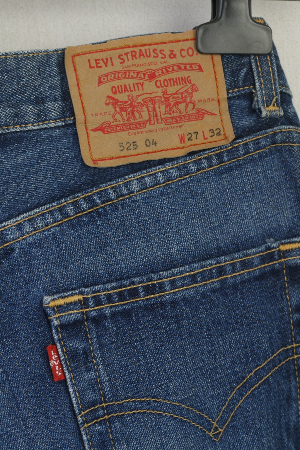 Levi's Femme 27 Jeans Pantalon Bleu Marine Denim Coton 525 Bootcut Vintage Pantalon