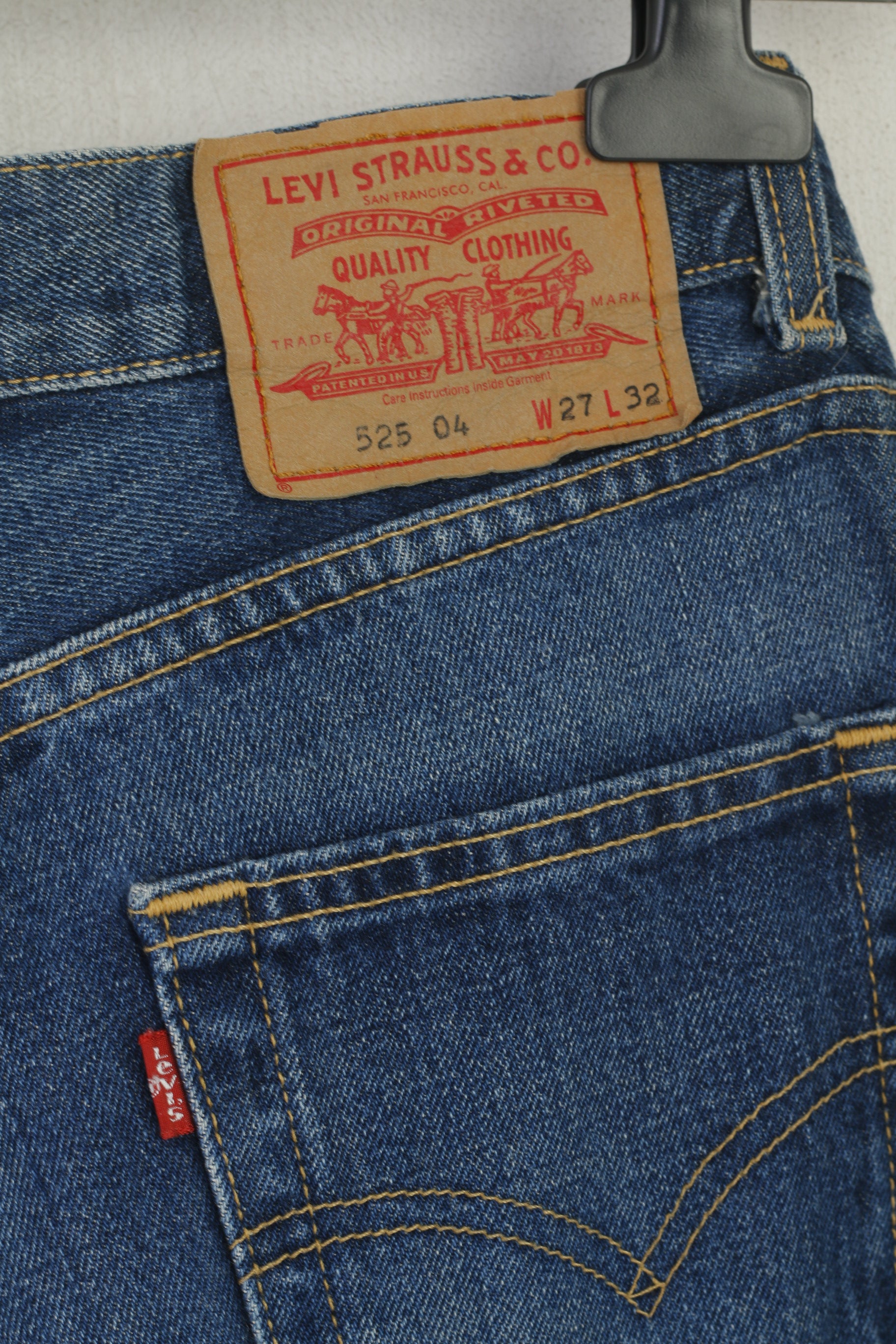 Levi's Femme 27 Jeans Pantalon Bleu Marine Denim Coton 525 Bootcut Vintage Pantalon