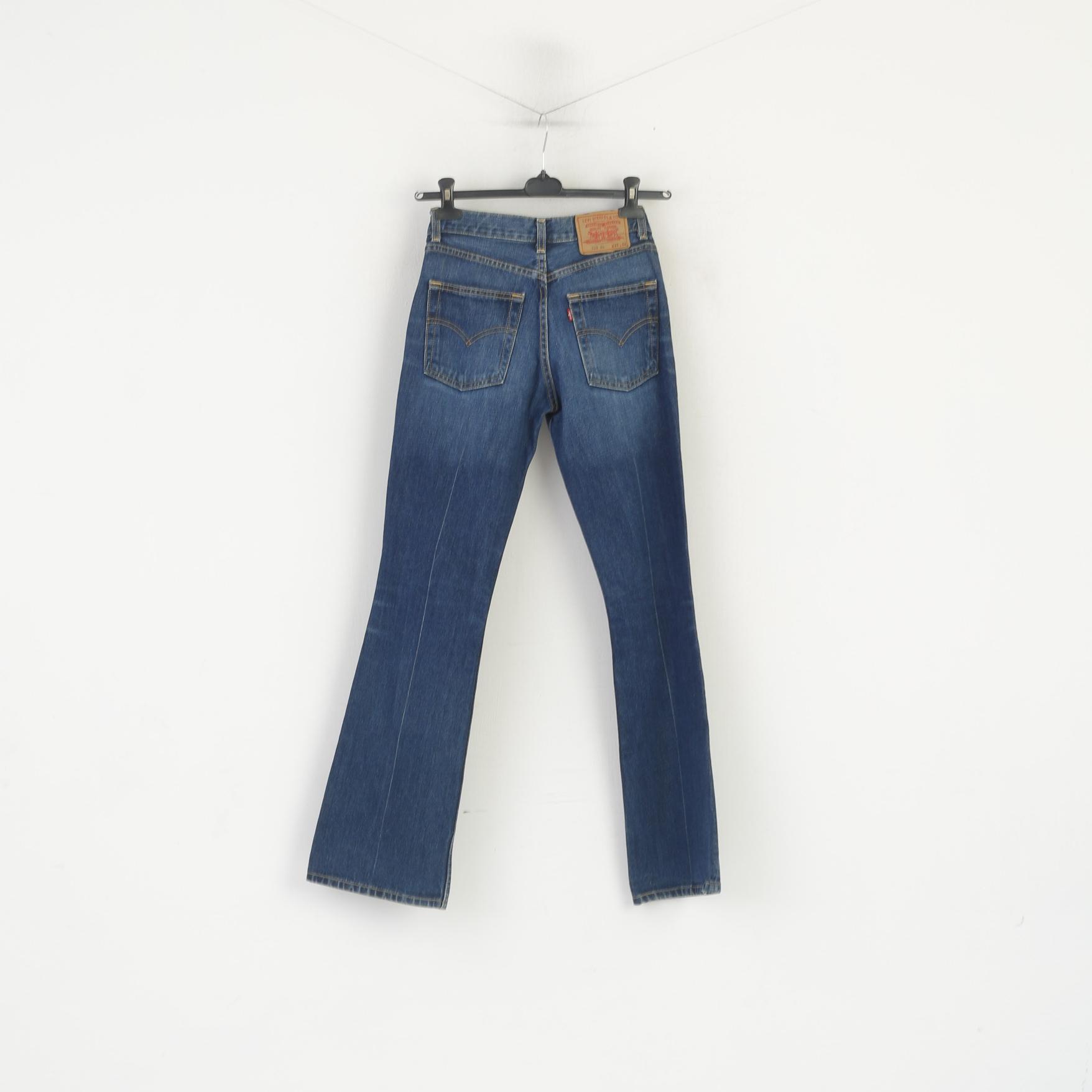 Levi's Femme 27 Jeans Pantalon Bleu Marine Denim Coton 525 Bootcut Vintage Pantalon