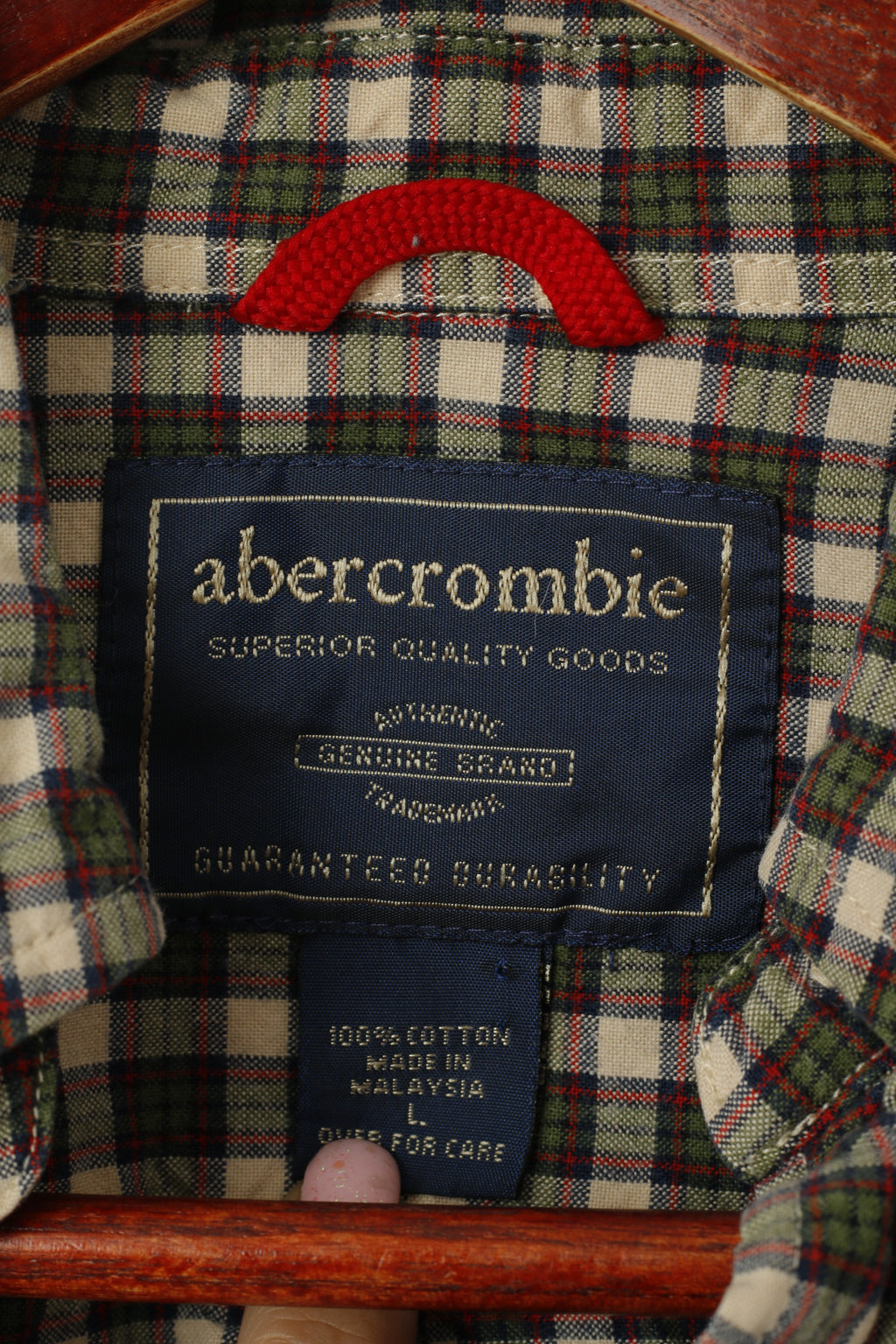 Abercrombie Chemise décontractée en coton à carreaux à manches longues pour garçon L 10-12 ans Marron vert