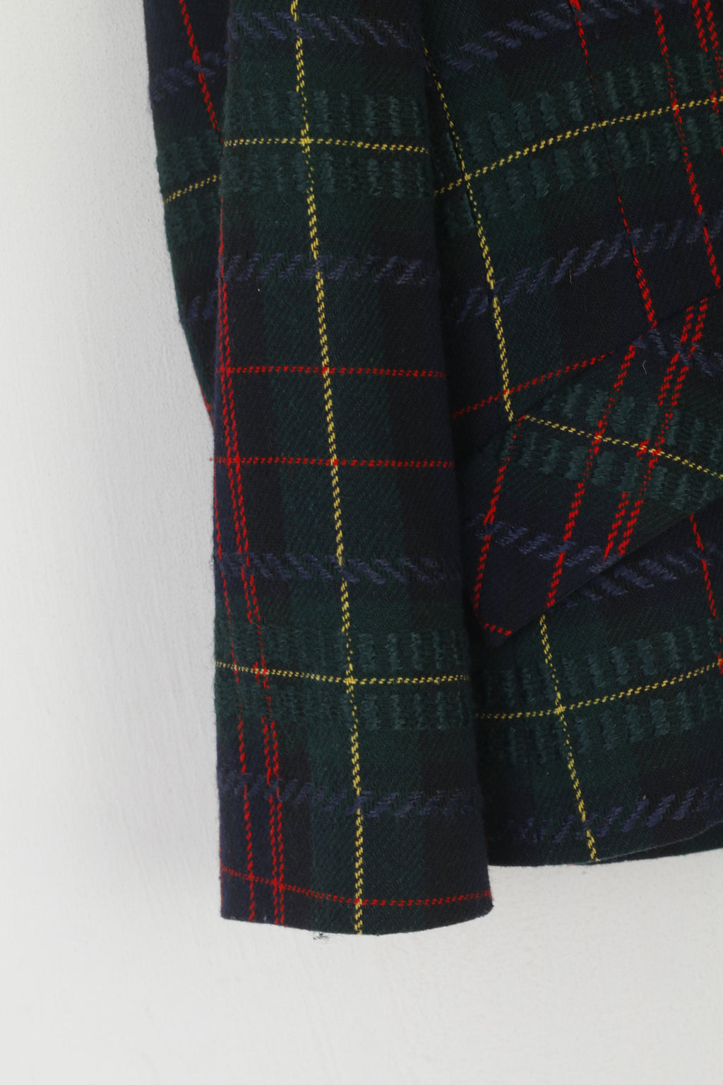 Blumode Giacca Donna 40 M Giacca Vintage Lana Verde Check Bottoni Oro Made in Italy