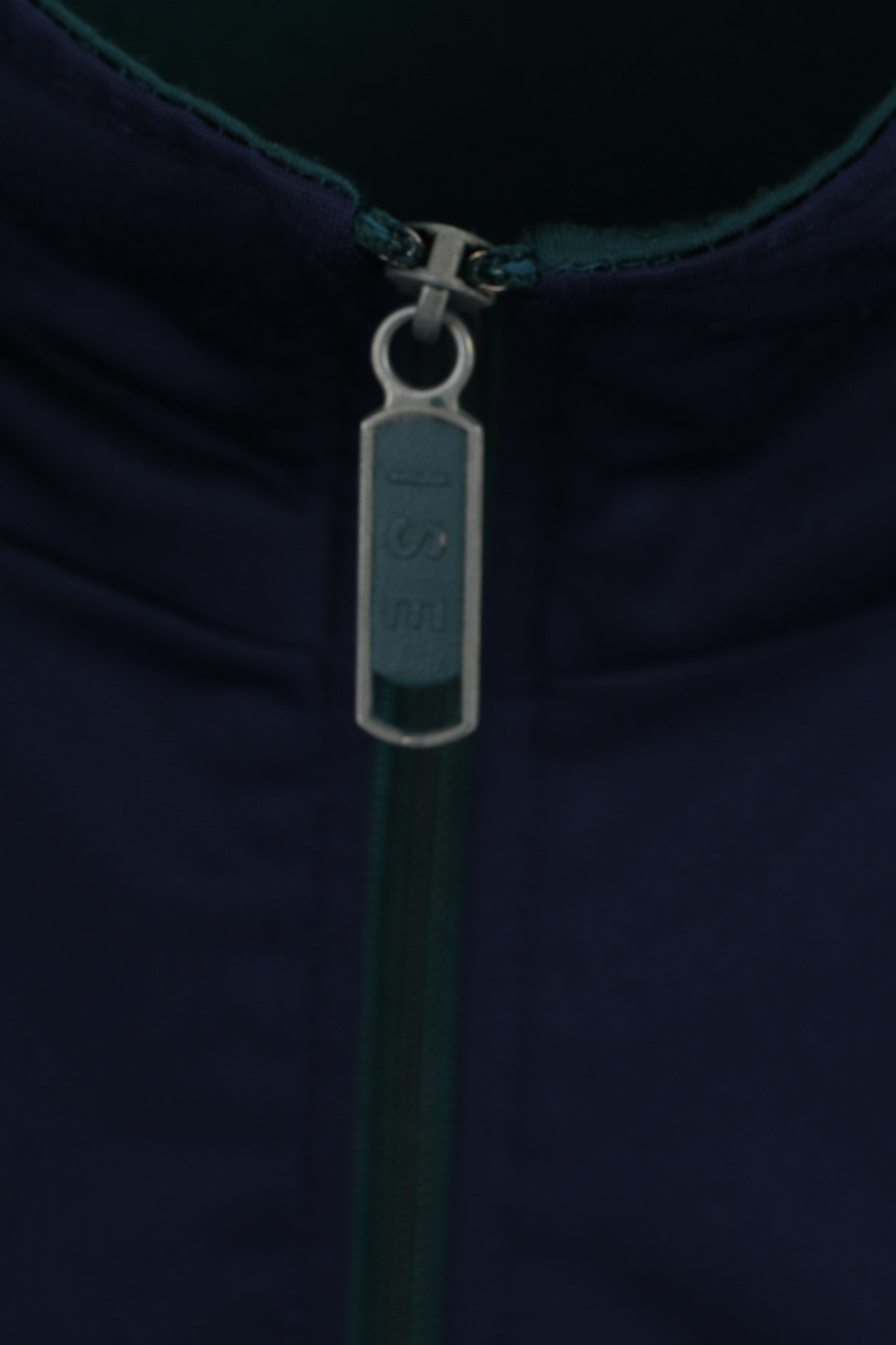 ISE Men L Sweatshirt Vintage Shiny Green Full Zipper Oldschool Track Top