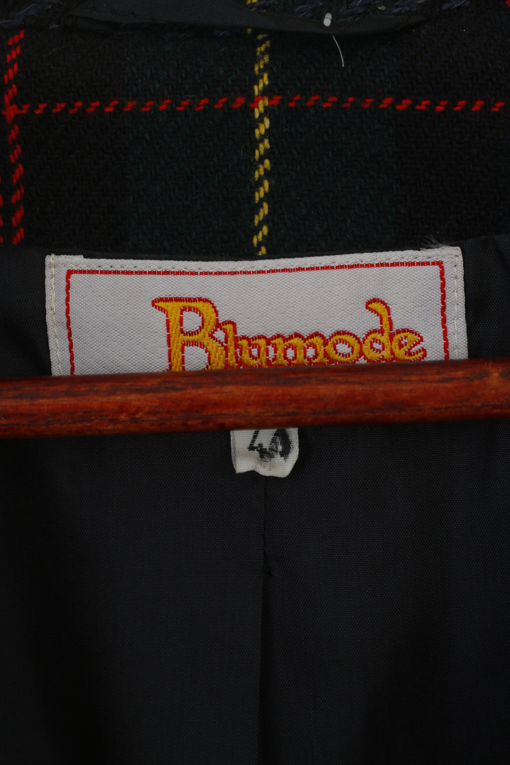 Blumode Giacca Donna 40 M Giacca Vintage Lana Verde Check Bottoni Oro Made in Italy