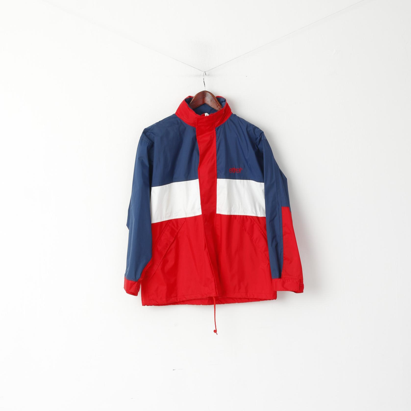 Veste Etirel le Sportif Youth 164 en nylon rouge marine avec capuche cachée imperméable en PVC