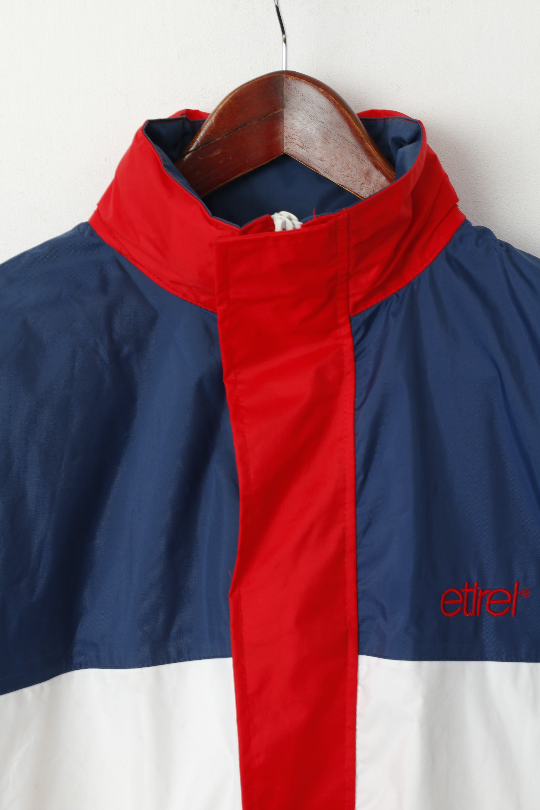 Veste Etirel le Sportif Youth 164 en nylon rouge marine avec capuche cachée imperméable en PVC