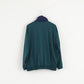 ISE Men L Sweatshirt Vintage Shiny Green Full Zipper Oldschool Track Top