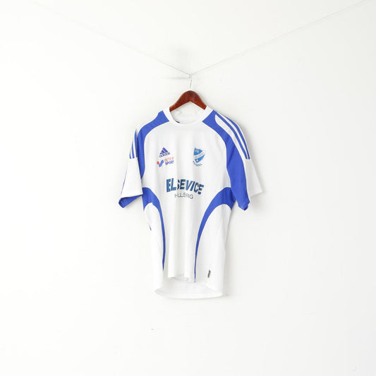 Adidas IFK Hallsberg Hommes L Chemise Blanc Vintage Football Sportswear Jersey Top