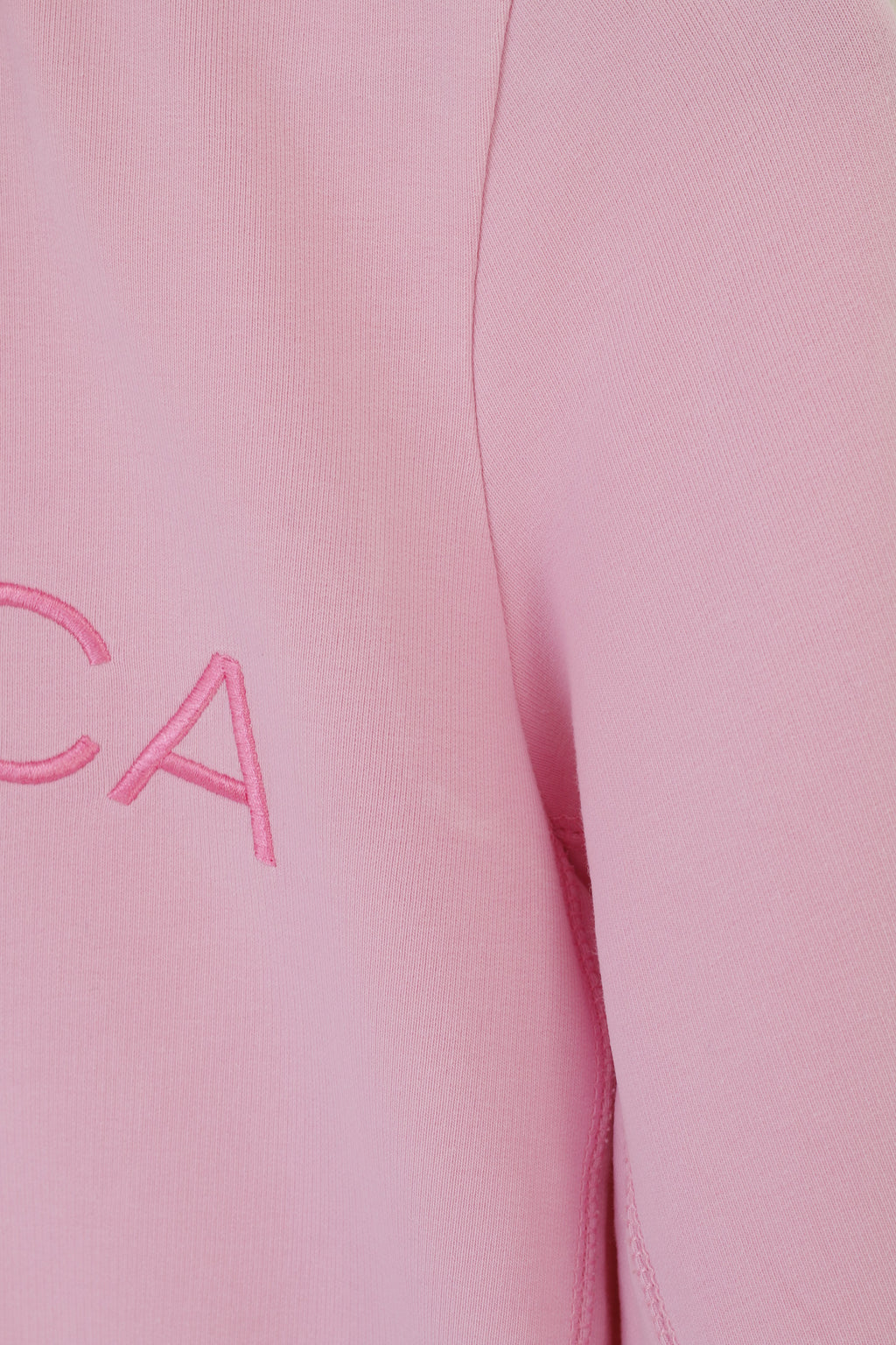 Felpa Nautica da donna M. Top sportivo con cerniera intera in cotone elasticizzato con cappuccio rosa