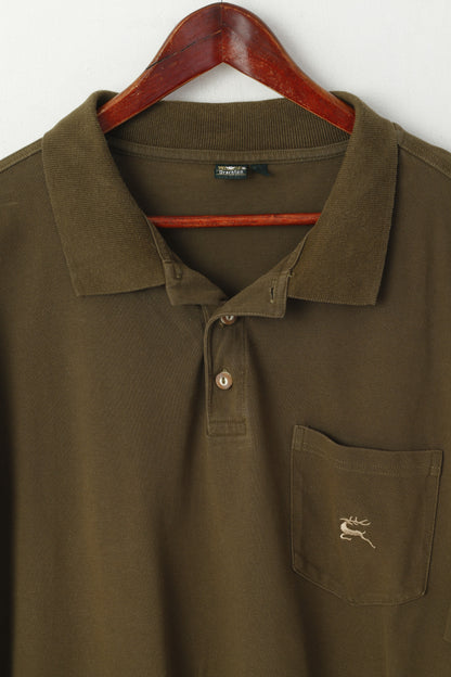 Orbis Trachten Men 5XL Polo Shirt Green Cotton Traditional Short Sleeve Top