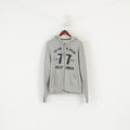 Helly Hansen Men L Sweatshirt Gray Cotton Vintage Full Zip Hooded Sportswear Top