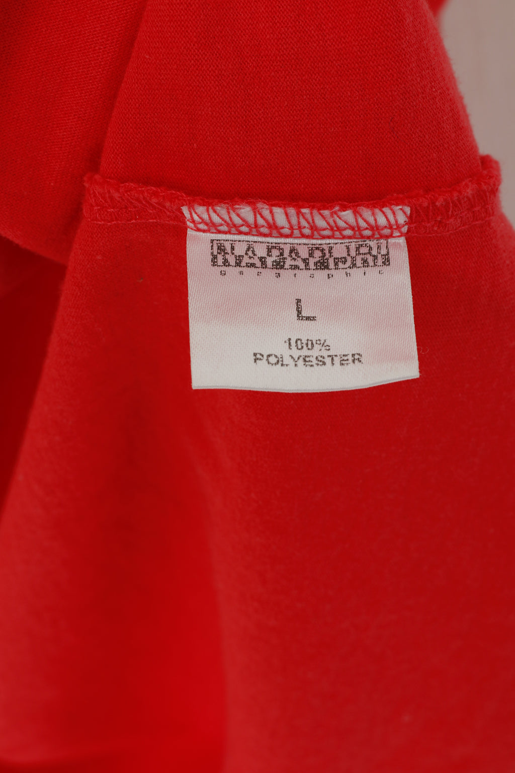 Napapijri Geographic Women L T-Shirt Rouge Logo Brodé Haut de Sport