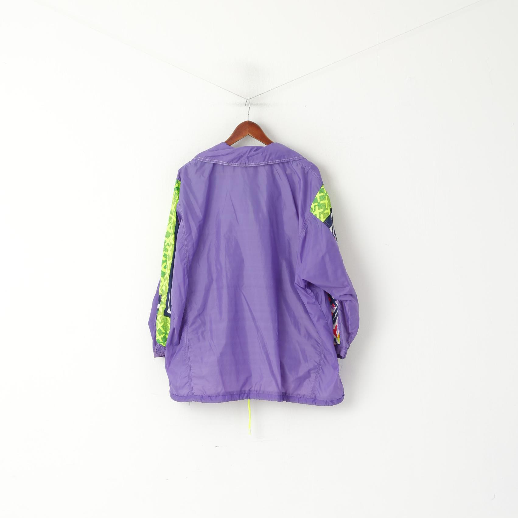 Fashion Men 4 XL Pullover Jacket Purple Vintage Kangaroo Pocket Festival Run Top