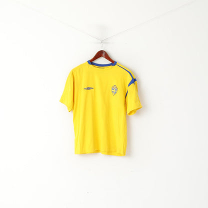 Umbro Men S Shirt Yellow Cotton Svenska Fotbollförbundet Football Club Sport Top