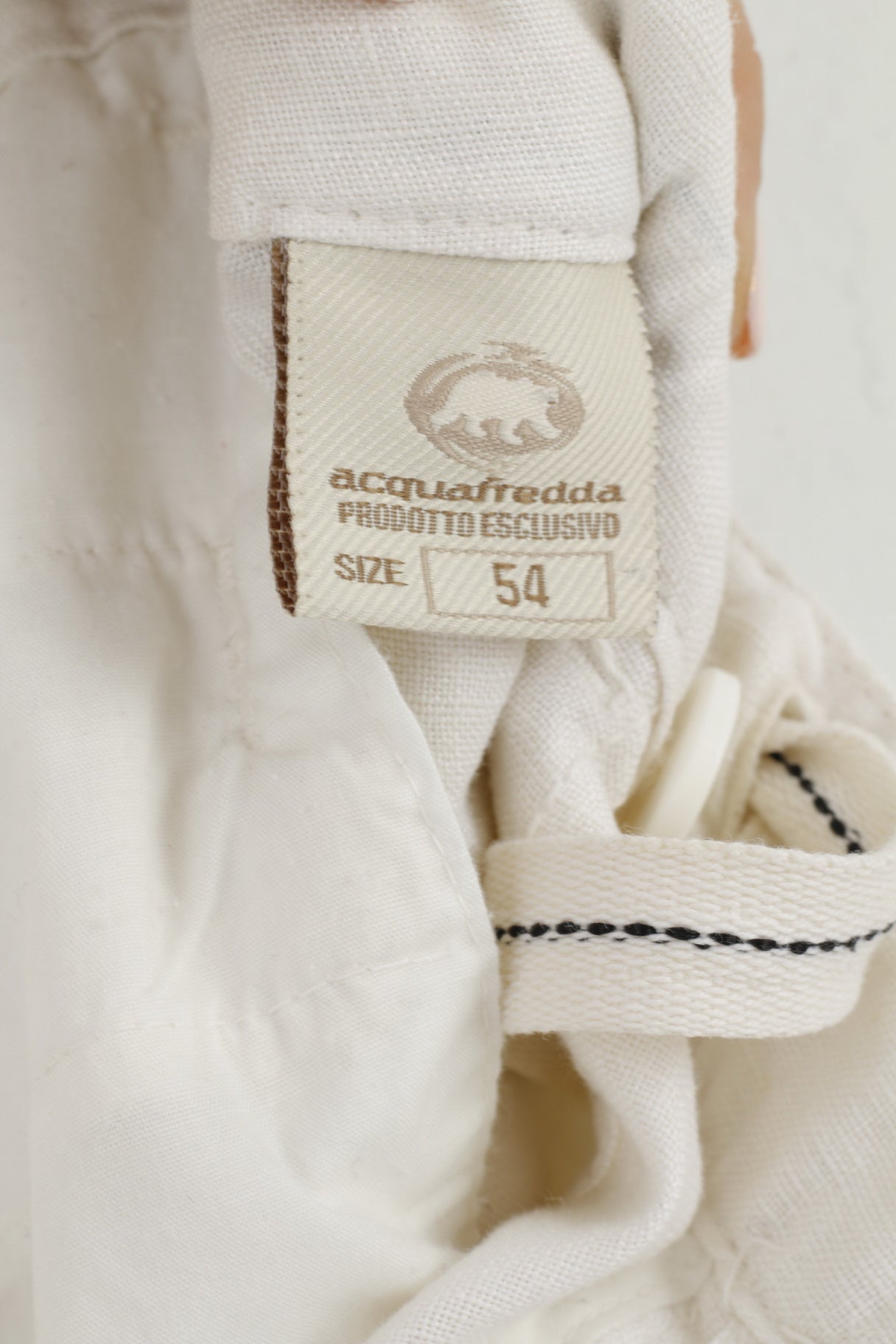 Acquafredda Short 54 XL Homme Beige 100% Lin Fabriqué en Italie Été