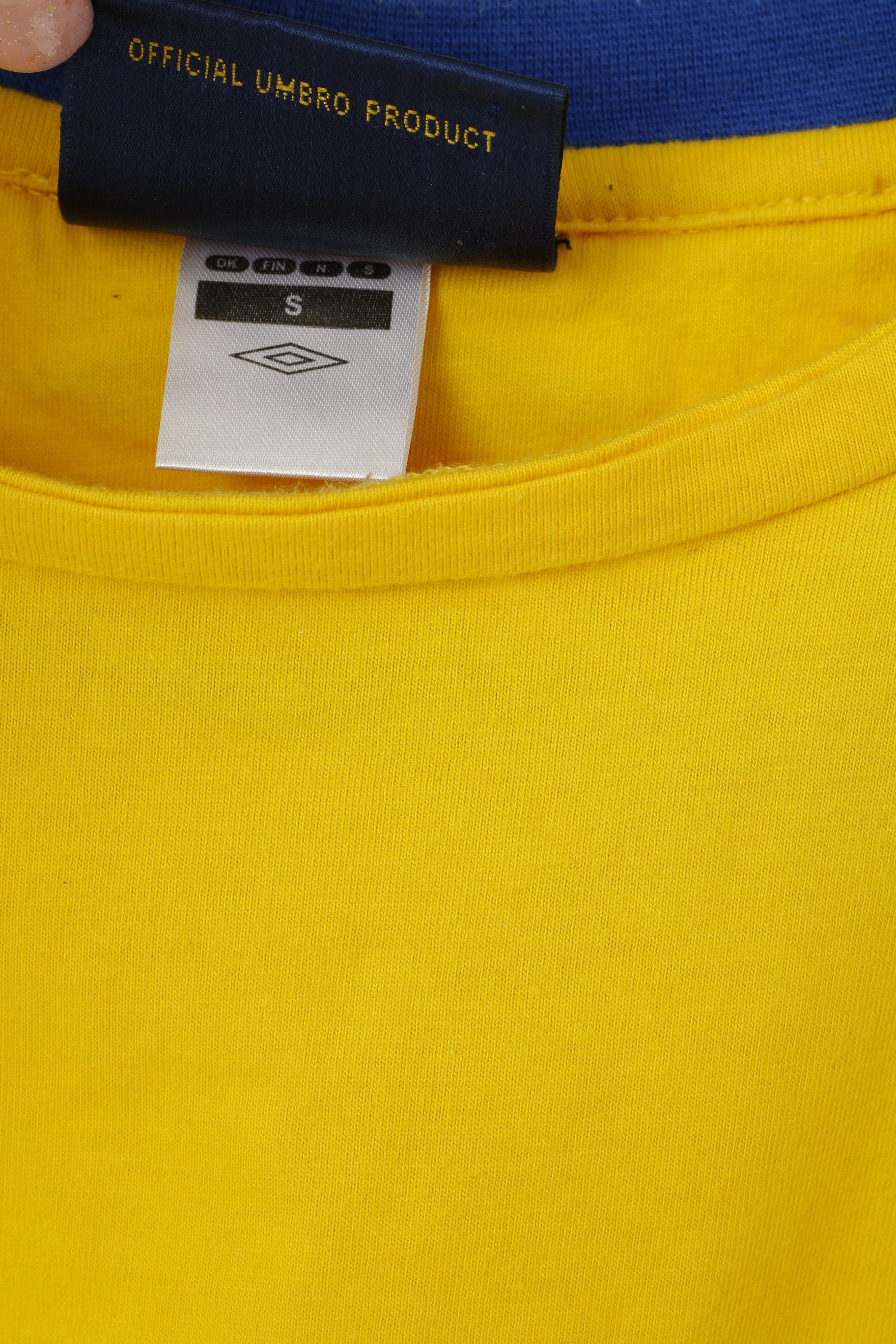 Maglia Umbro da uomo S gialla in cotone Svenska Fotbollförbundet Football Club Sport Top