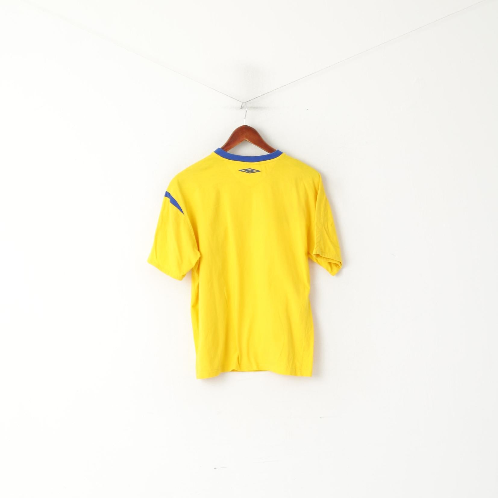 Maglia Umbro da uomo S gialla in cotone Svenska Fotbollförbundet Football Club Sport Top