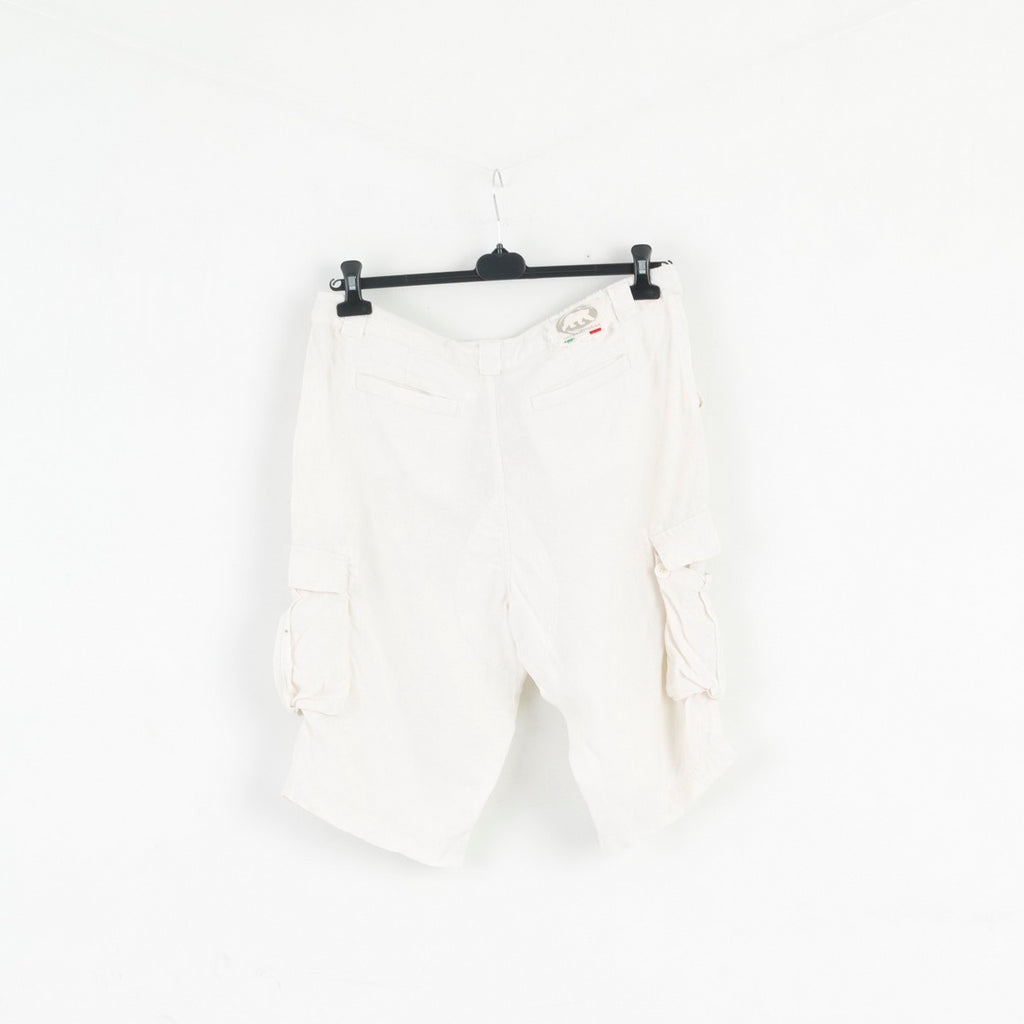 Acquafredda Mens 54 XL Shorts Beige 100% Linen Made in Italy Summer