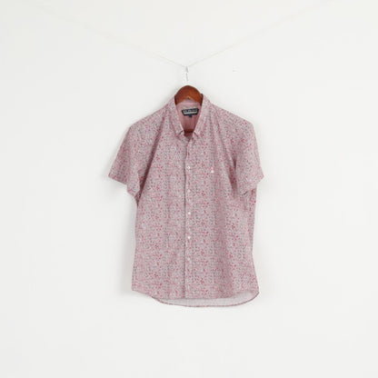 Duck And Cover Men L (M) Camicia casual Top a maniche corte con stampa esclusiva rosa