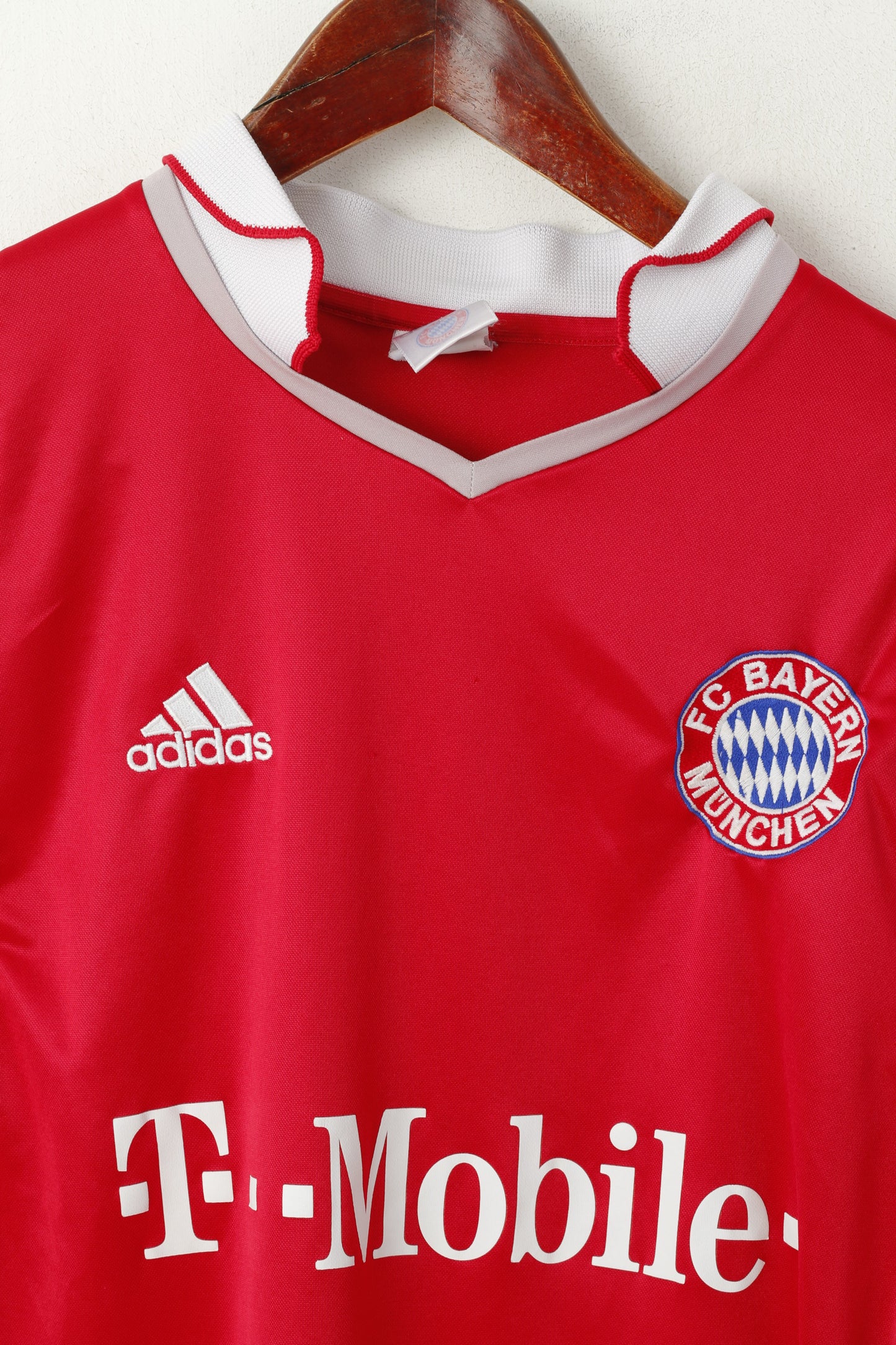 Maglia Adidas FC Bayern Munchen da uomo XL rossa vintage Football Club Jersey