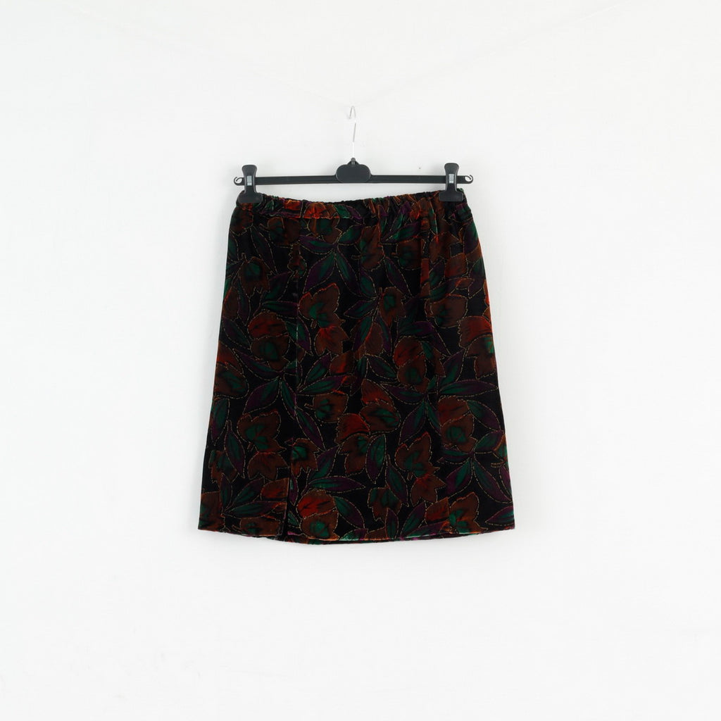 C&amp;A Jessica Femmes 42 L Jupe Costume Blazer Jupe Noir Floral Vintage Or Détaillé 