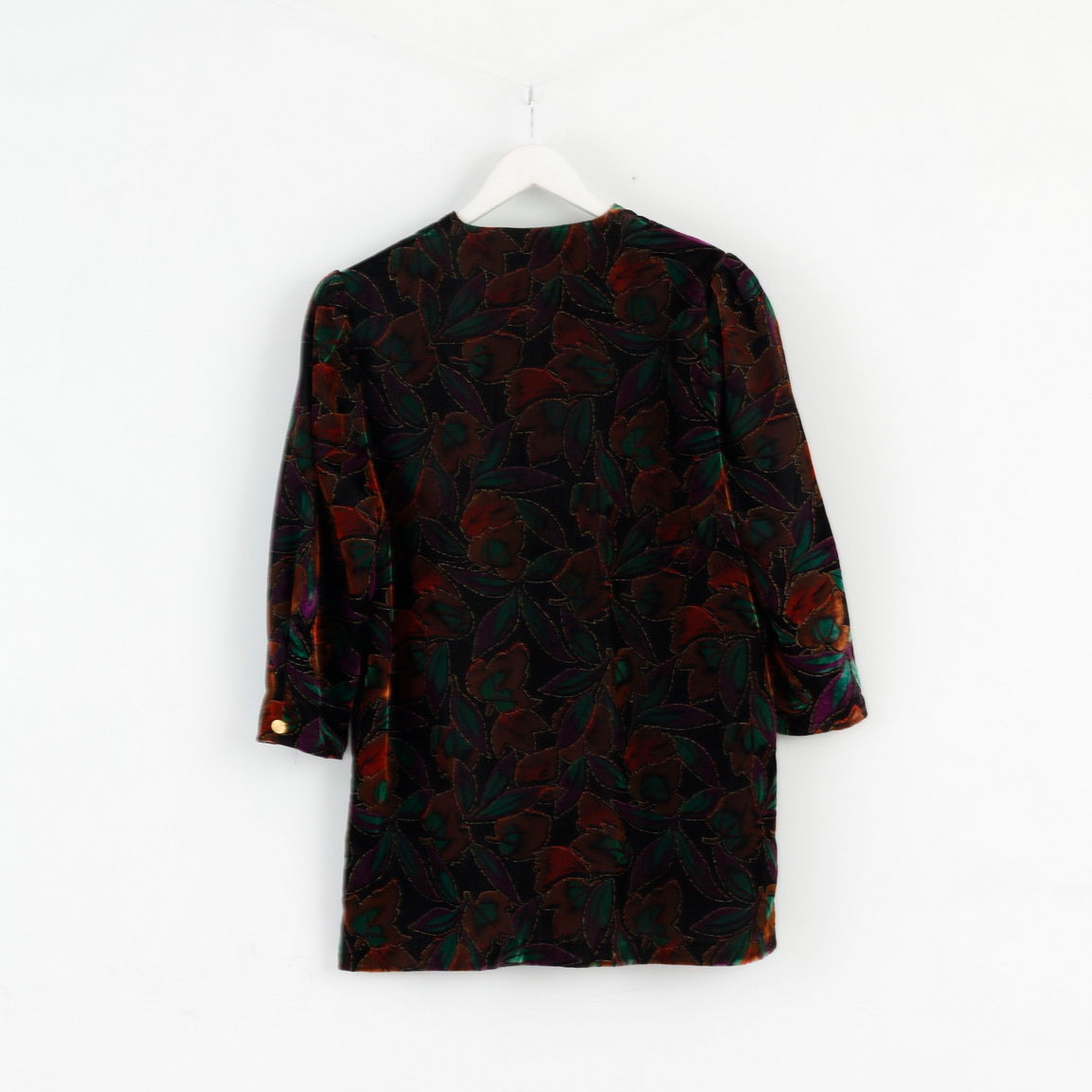 C&amp;A Jessica Femmes 42 L Jupe Costume Blazer Jupe Noir Floral Vintage Or Détaillé 