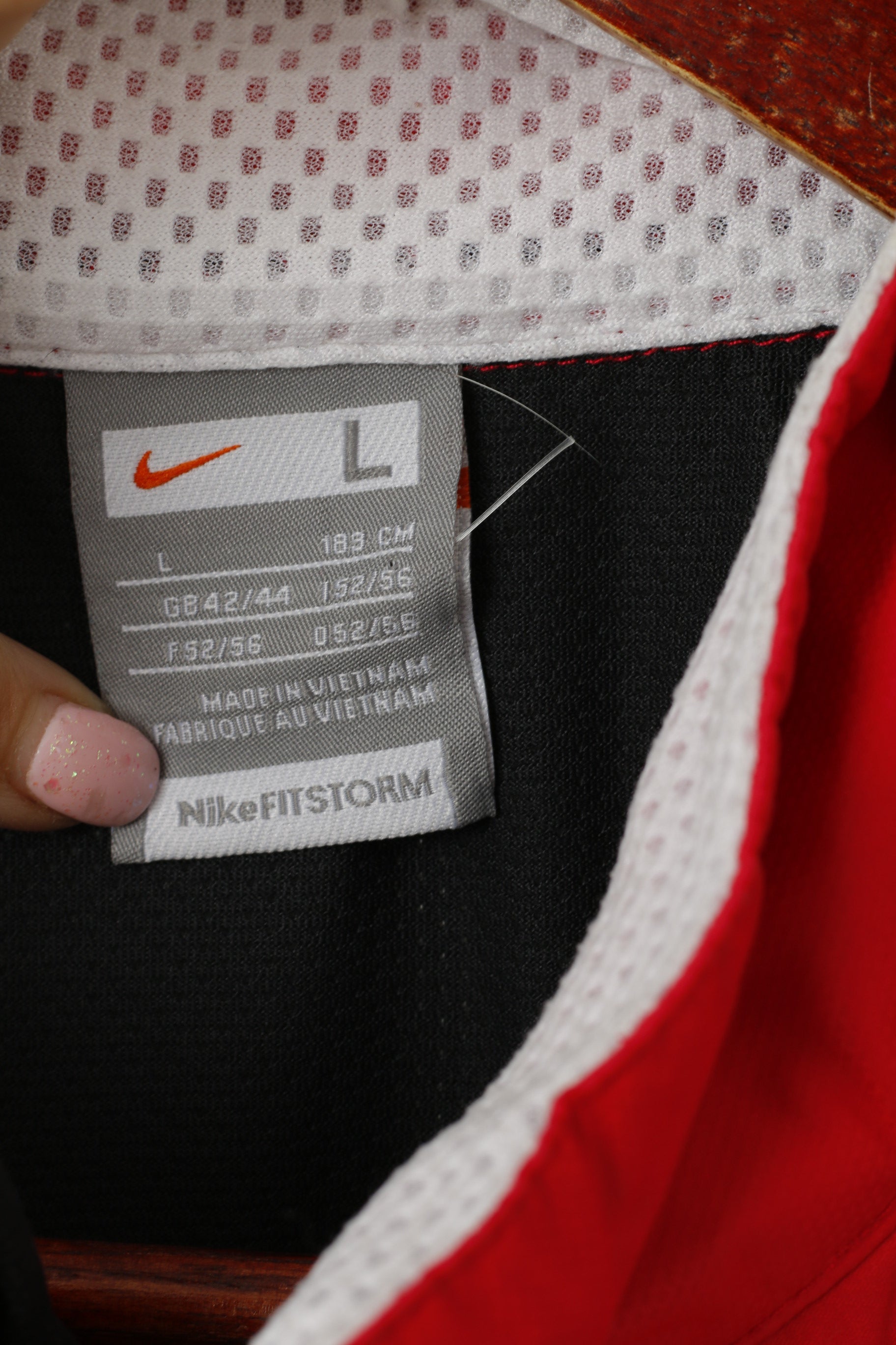 Nike Fitstorm Men L 183 Vest Black Sport Training Bike Run Full Zipper Sleeveless