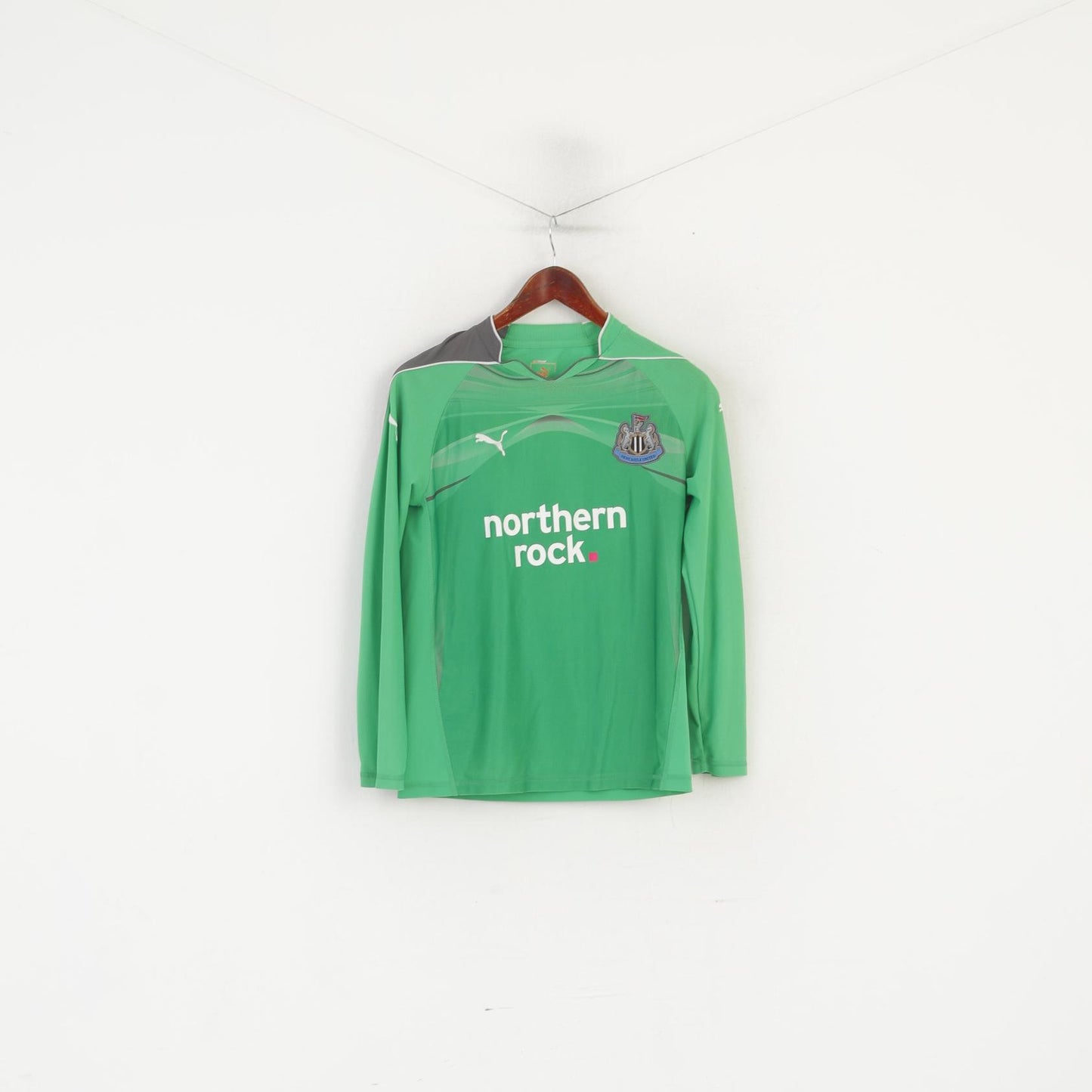 Puma Newcastle United Boys 152 Shirt Green Long Sleeve Football Club Jersey Top