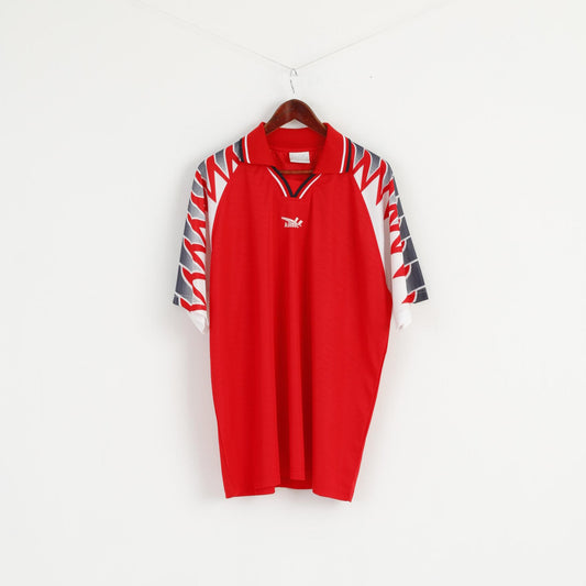 Polo Killtec da uomo XL rossa lucida vintage a maniche corte Active Sport Jersey Top