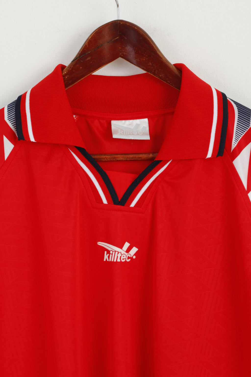 Killtec Men XL Polo Shirt Red Shiny Vintage Short Sleeve Active Sport Jersey Top