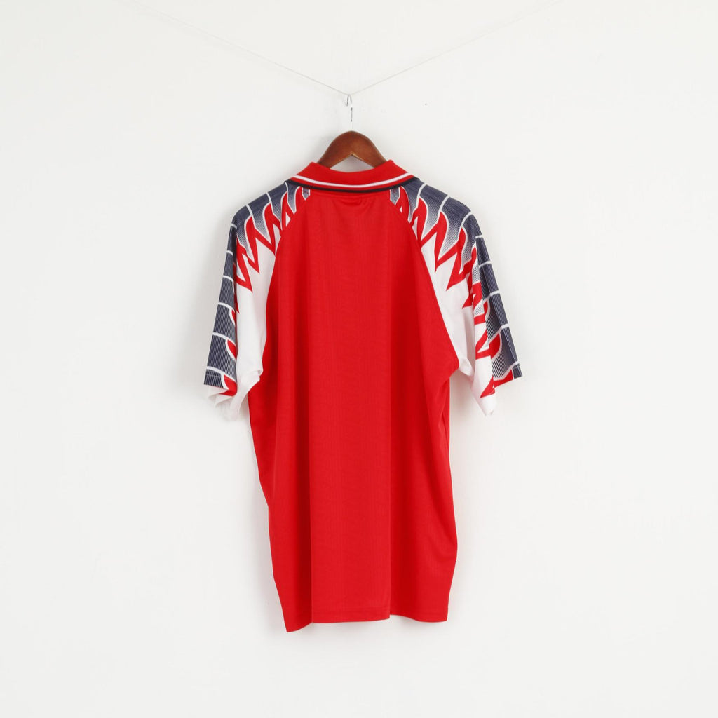 Killtec Men XL Polo Shirt Red Shiny Vintage Short Sleeve Active Sport Jersey Top