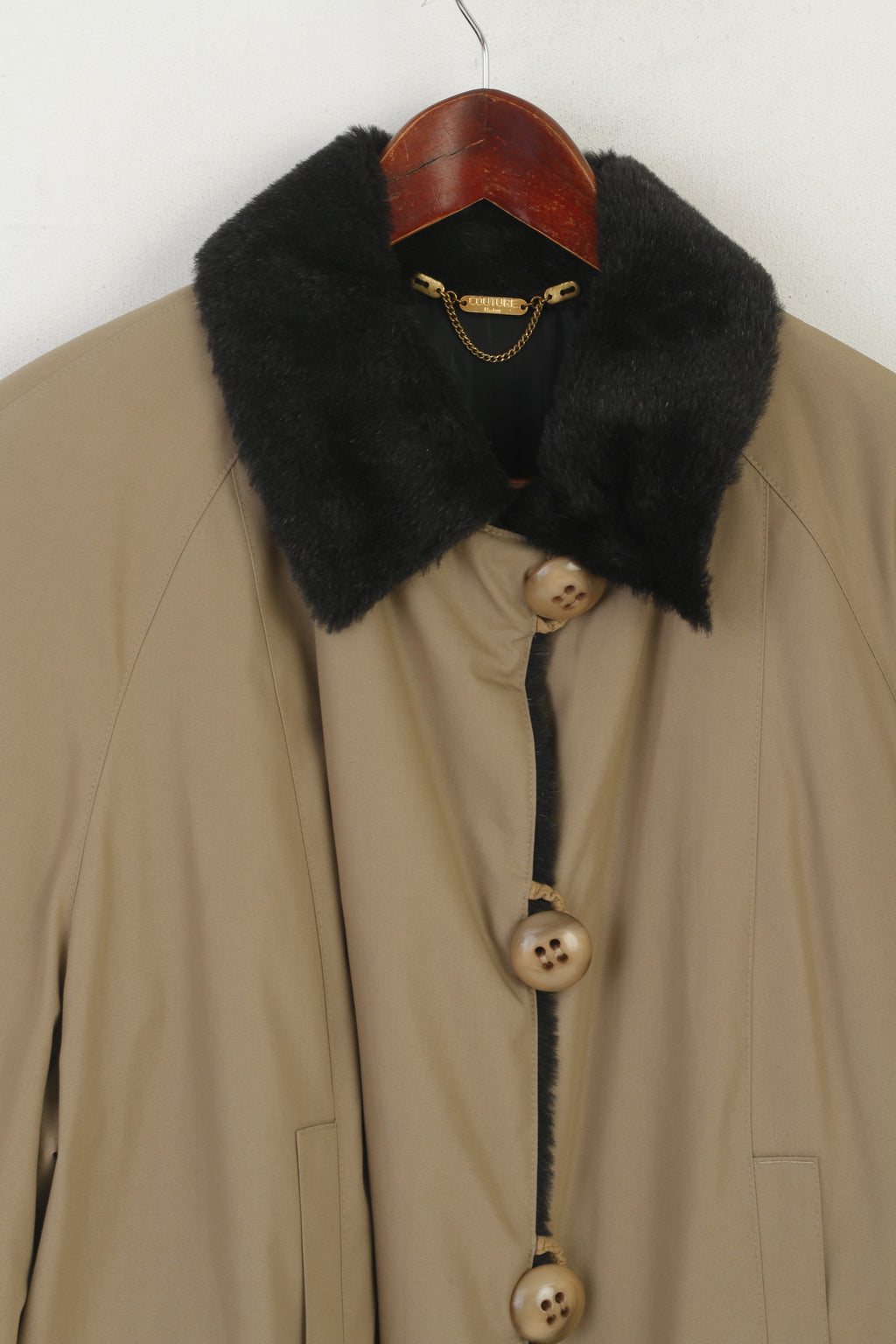 Walbusch Women 46 18 XXL Coat Beige Alpaca Buttoned Classic Casual Jacket