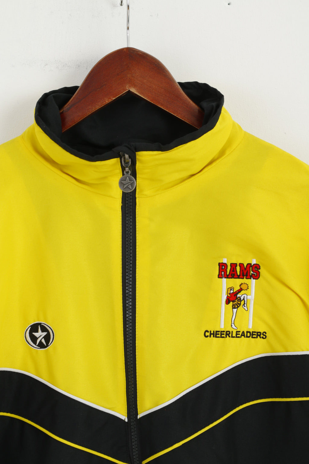 Prostar Femme S 34/36 Veste Jaune Fermeture Éclair Complète Cheerleaders RAMS Haut Unisexe